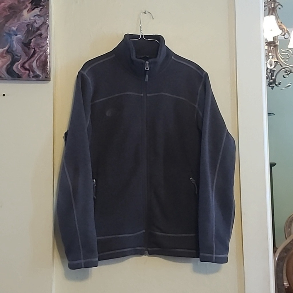 Northface full zip fleece jacket. Dark gray mens sz. Med.(#486) - Picture 2 of 11